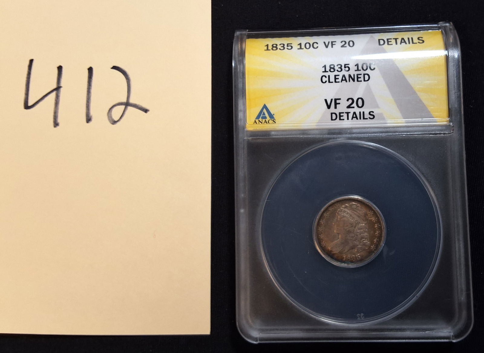 1835 Bust Dime 10C ANACS VF20 Details (1 of 3)