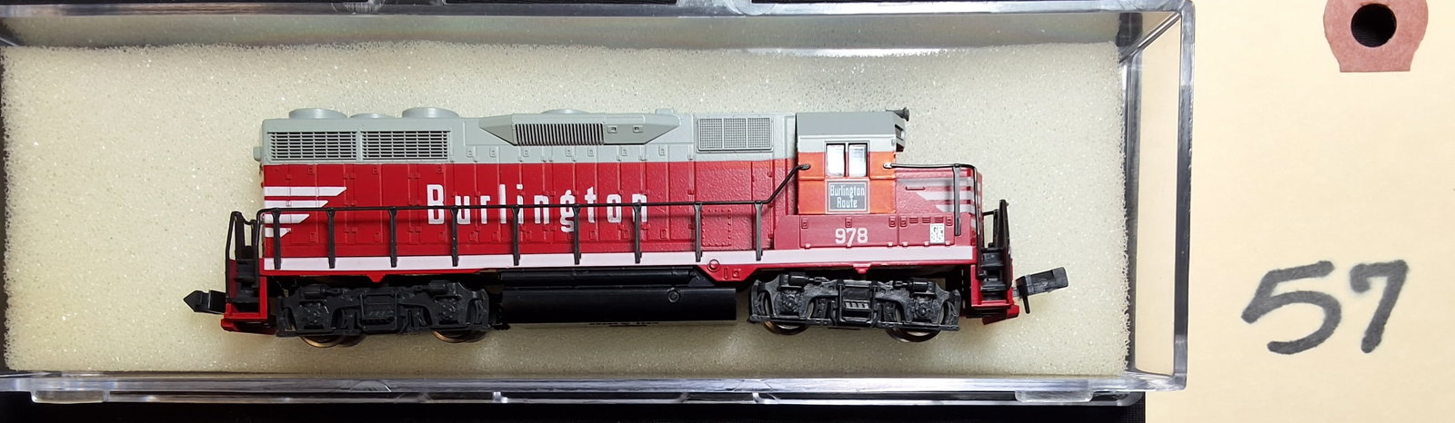 N Scale Burlington Locomotive 978 KATO: N Scale Burlington Locomotive 978 KATO Condition All property is sold in "as is" condition and all sales are final. Teel Auctions and its consignor make no representations or warranties, express or im