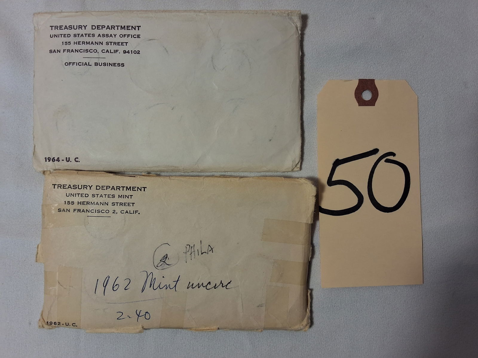 Lot of 2 US 90% Silver Mint Sets 1964 & 1962 (1 of 2)