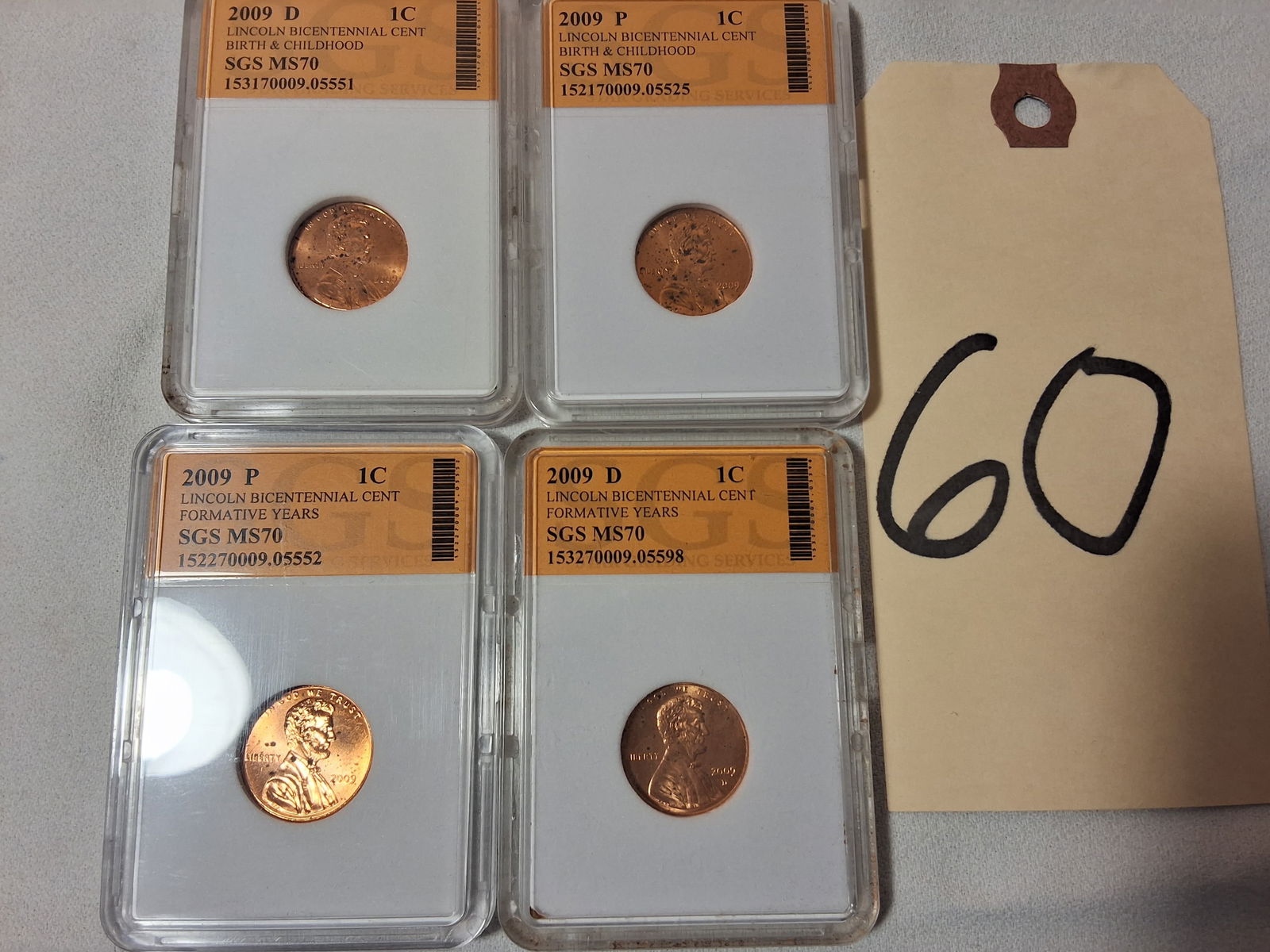 Lot of 4 2009 MS70 Lincoln Cents - Formative Years (1 of 6)