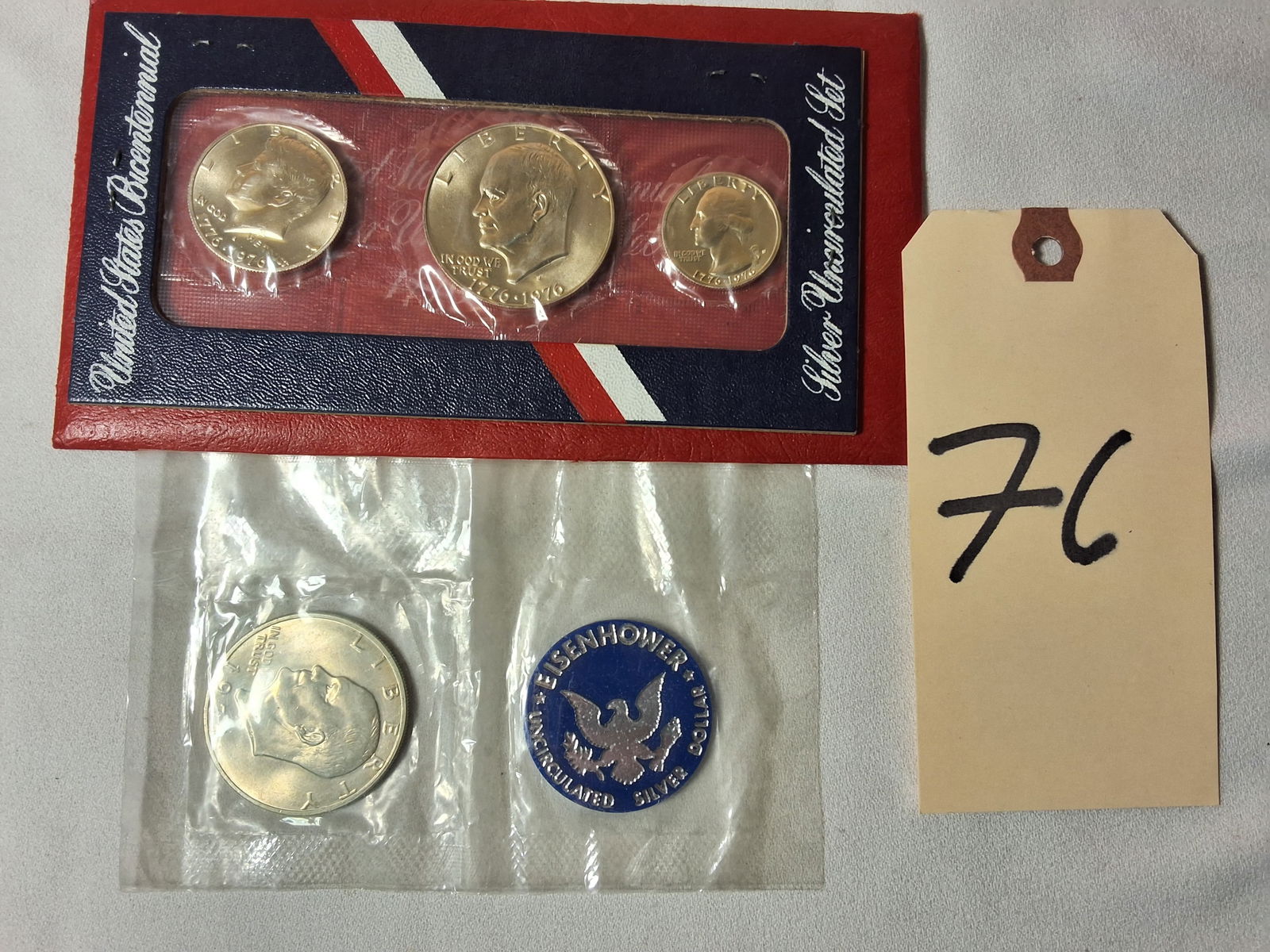 1976 IKE Dollar Silver Set & 1971 UNC Dollar (1 of 3)