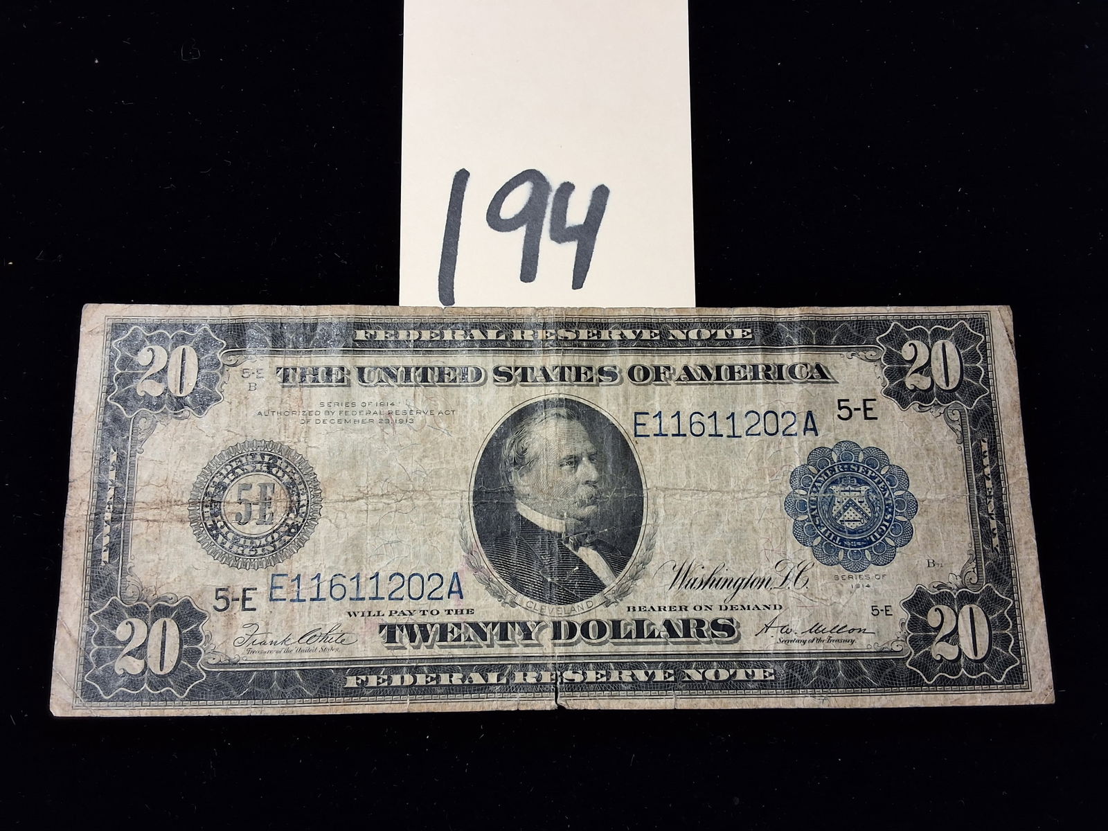 Series 1914 $20 Twenty Dollar Richmond Virginia Federal Reserve Note (1 of 3)