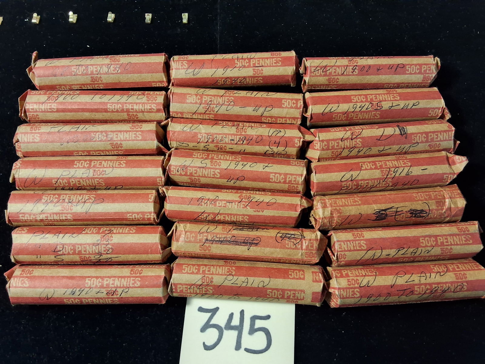 21 Rolls of Various Wheat Pennies 1C UNSEARCHED: 21 Rolls of Various Wheat Pennies 1C UNSEARCHED Condition All property is sold in "as is" condition and all sales are final. Teel Auctions and its consignor make no representations or warranties, expr