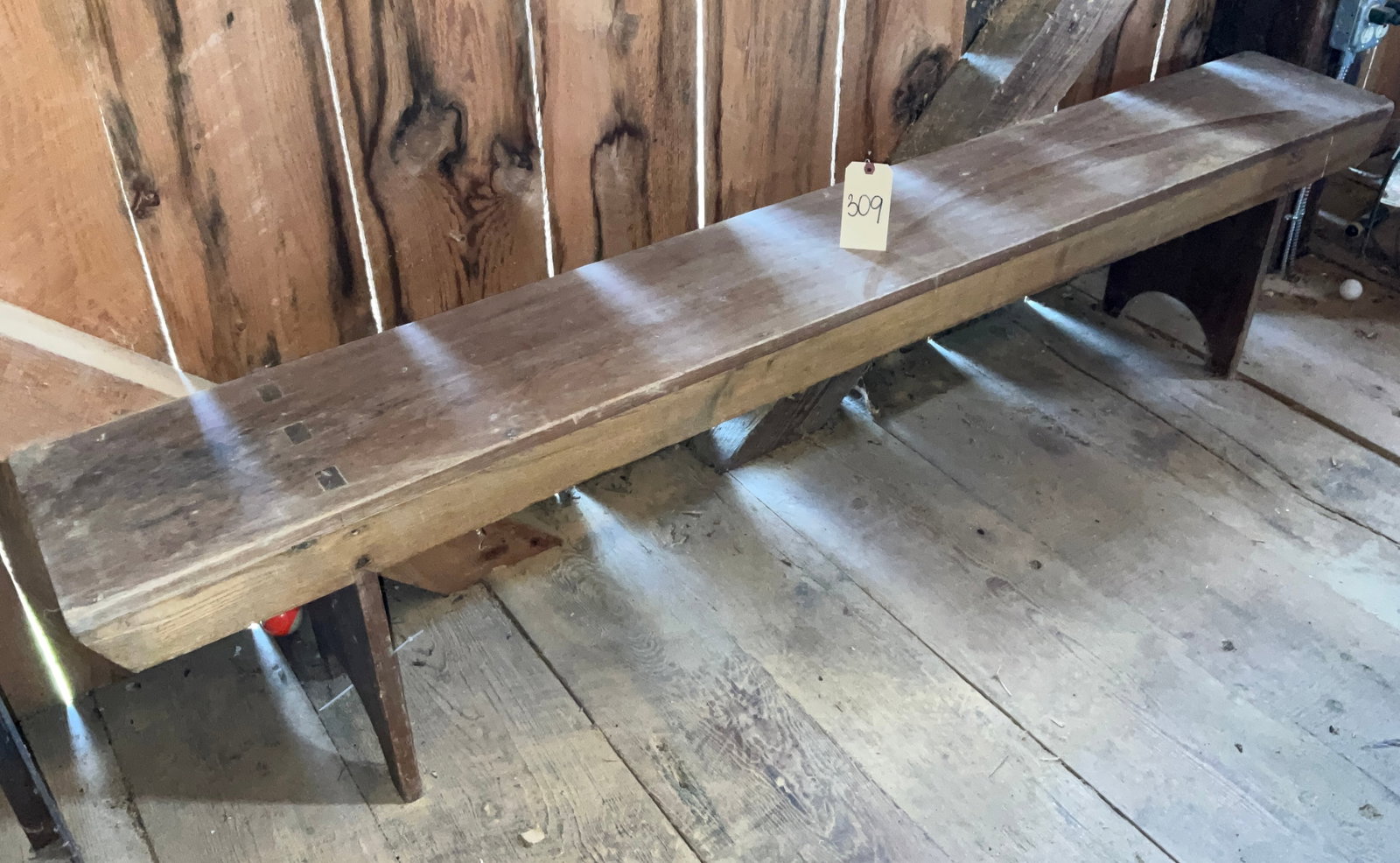 RUSTIC 82" WOODEN BENCH.: RUSTIC 82" WOODEN BENCH. Condition All property is sold in "as is" condition and all sales are final. Teel Auctions and its consignor make no representations or warranties, express or implied, with re