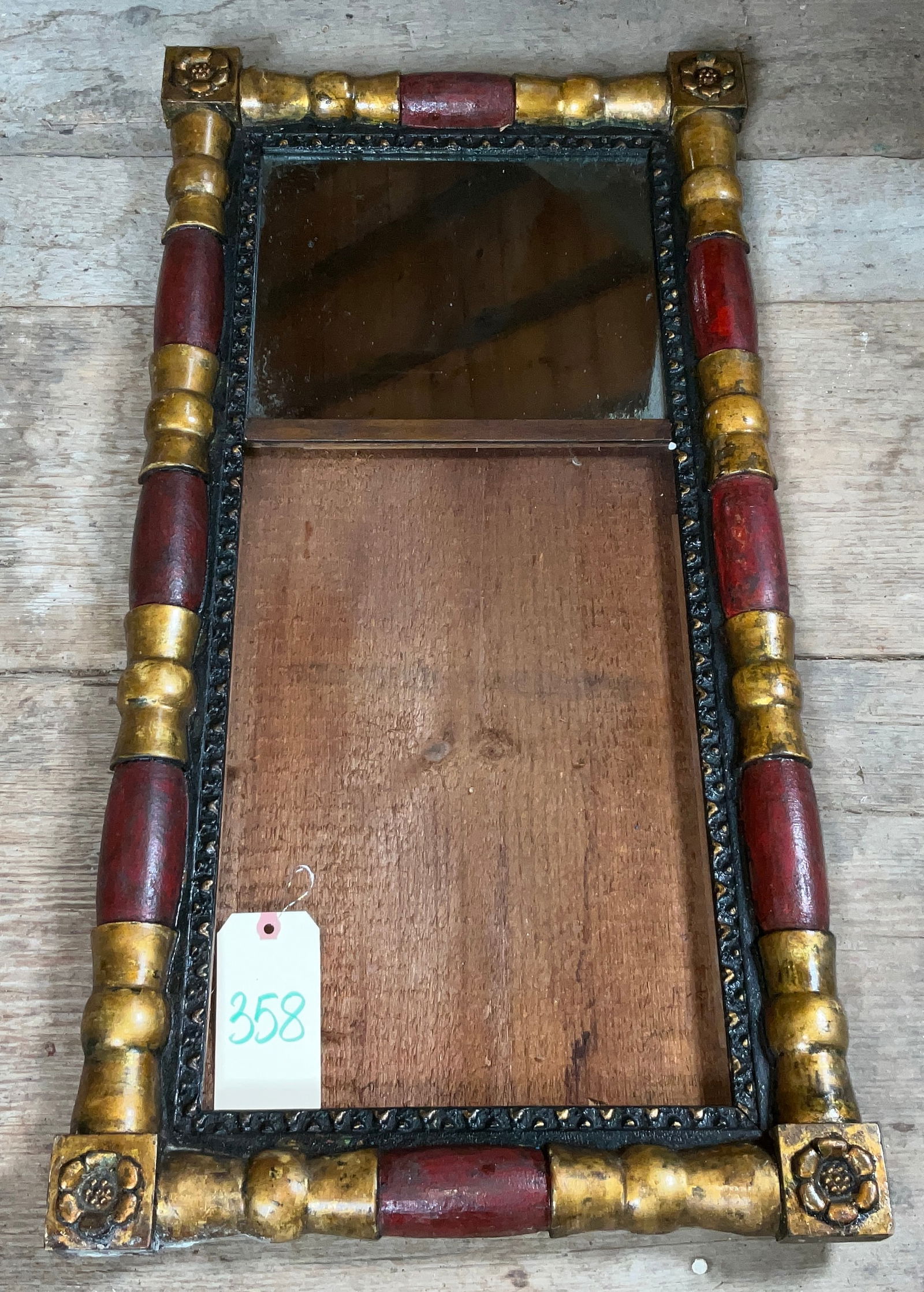 VINTAGE PAINTED FEDERAL MIRROR WITHOUT PRINT: VINTAGE PAINTED FEDERAL MIRROR WITHOUT PRINT. MEASURES 17" X 34". Condition All property is sold in "as is" condition and all sales are final. Teel Auctions and its consignor make no representations o