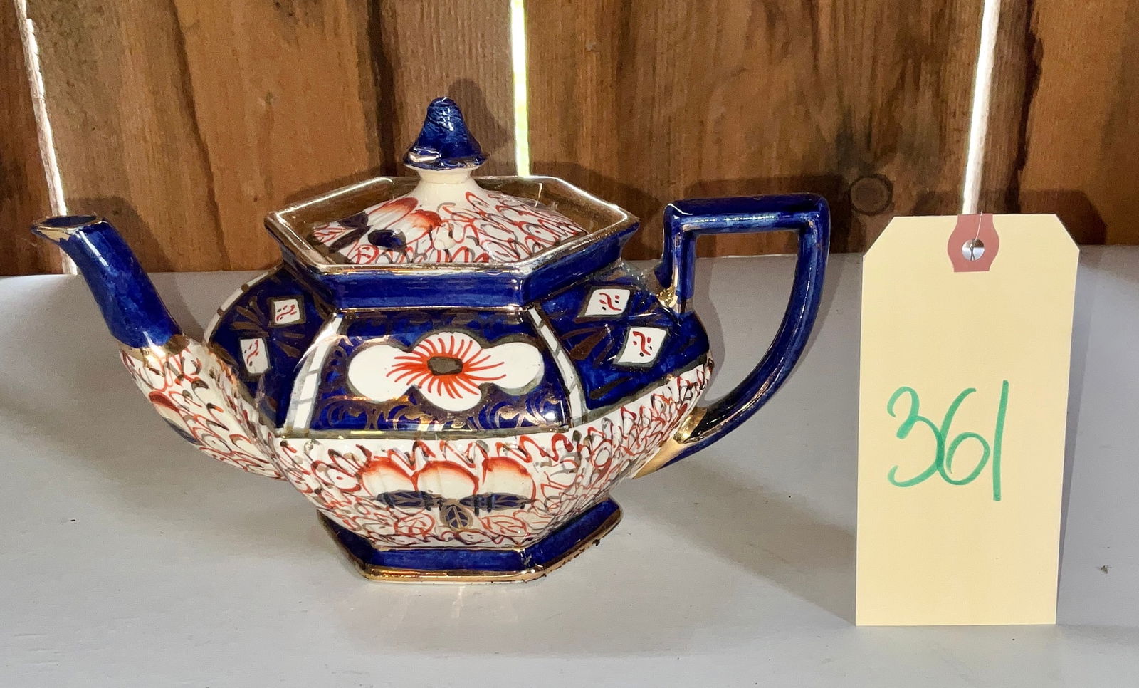ARTHUR WOOD ENGLAND "IMARI" GAUDY TEAPOT (1 of 5)
