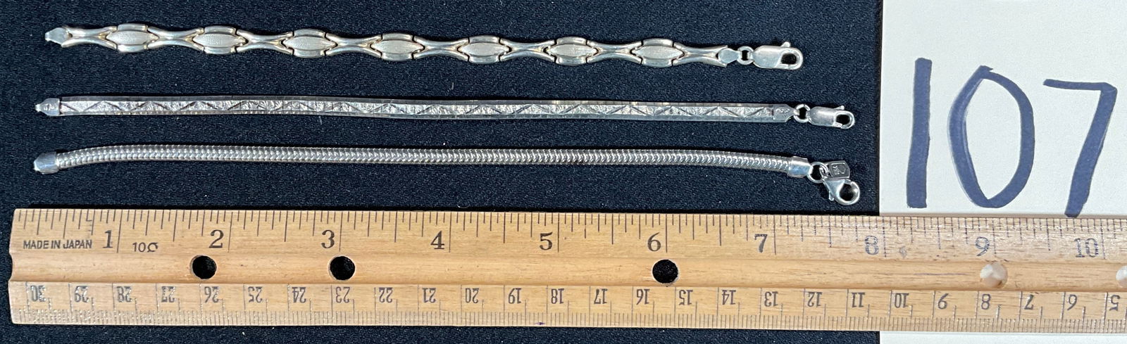 3 PC STERLING SILVER BRACELETS, 22.44G TOTAL WEIGHT. (1 of 3)