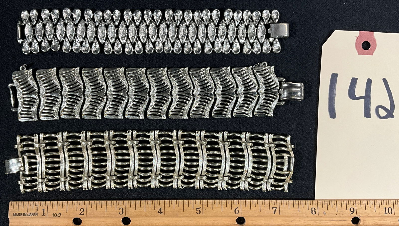 3 PC CORO AND LISNER WIDE BRACELETS.: 3 PC CORO AND LISNER WIDE BRACELETS. Condition All property is sold in "as is" condition and all sales are final. Teel Auctions and its consignor make no representations or warranties, express or impl