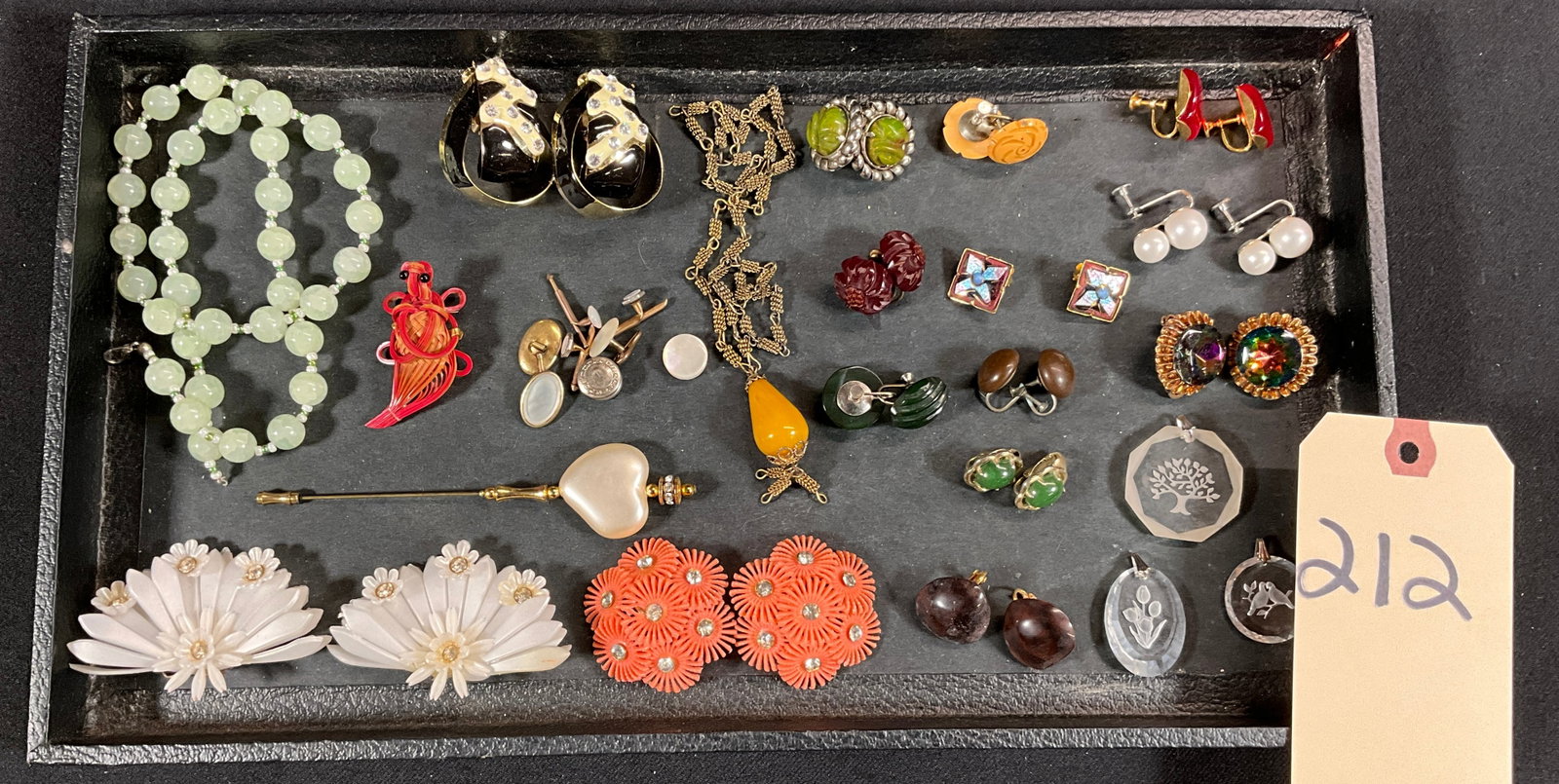 MIXED MEDIA EARRINGS, NECKLACE, AND MORE.: MIXED MEDIA EARRINGS, NECKLACE, AND MORE. Condition All property is sold in "as is" condition and all sales are final. Teel Auctions and its consignor make no representations or warranties, express or