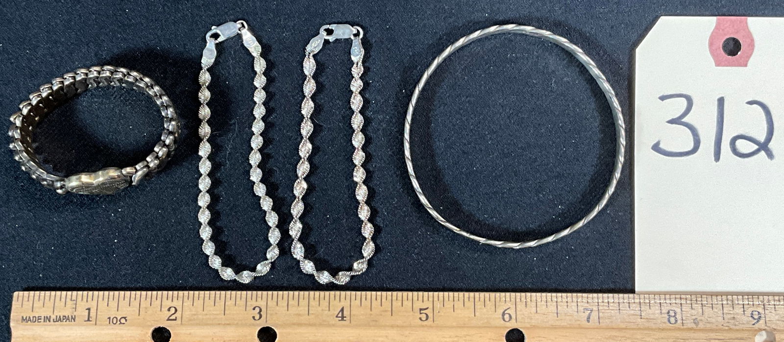 4 PC STERLING SILVER BRACELETS. (1 of 4)