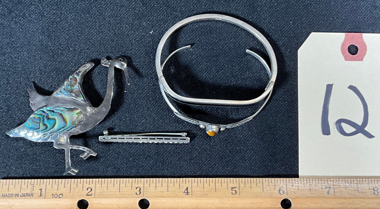 4 PC SOUTHWESTERN STERLING MARKED BRACELETS AND PINS. (1 of 6)