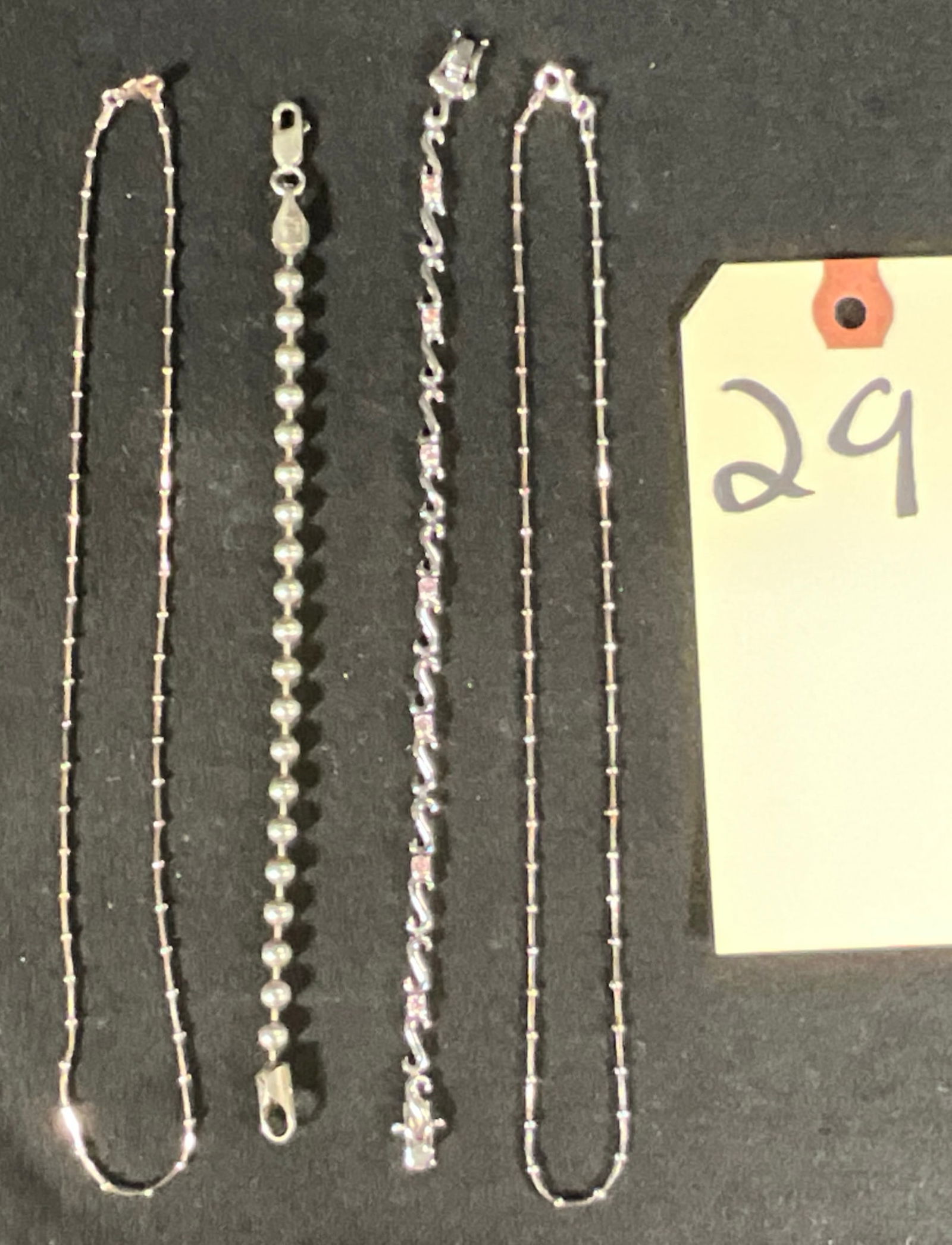 4 PC STERLING SILVER NECKLACES AND BRACELETS. (1 of 4)