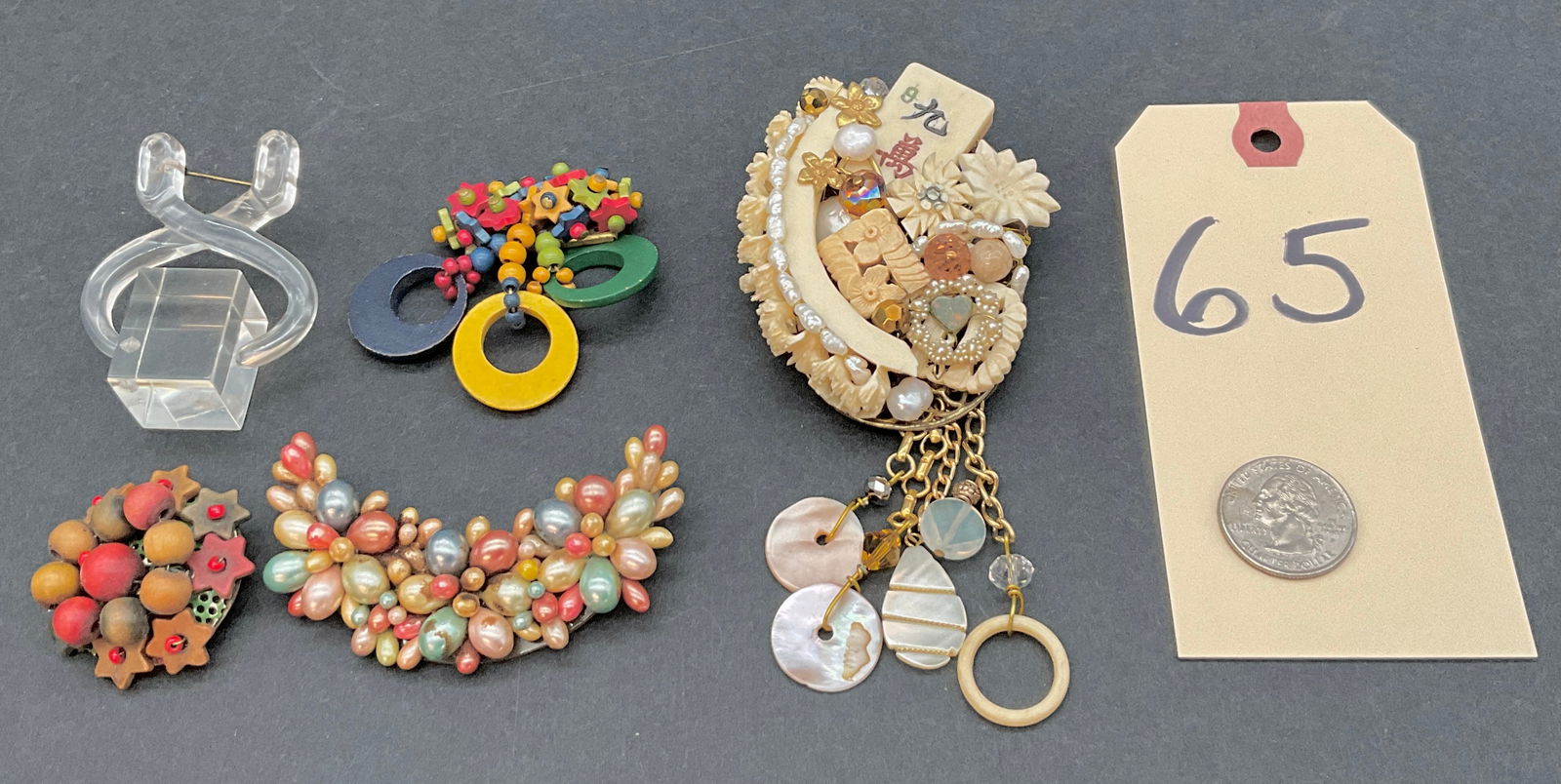 5 PC SARAH JANE, CZECH, AND MORE BROOCHES. (1 of 6)