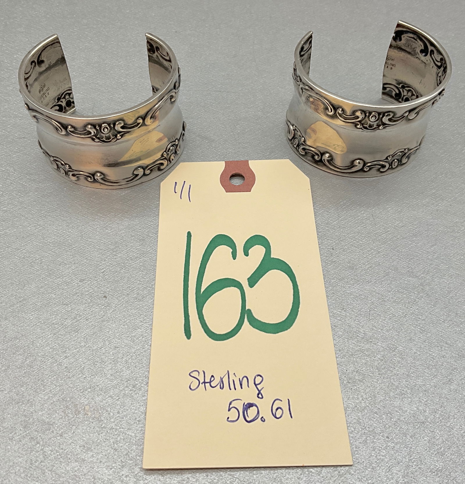 2 PC STERLING SILVER CUFF BRACELETS. (1 of 4)