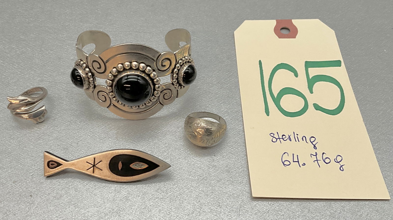 4 PC STERLING SILVER SOUTHWESTERN JEWELRY. (1 of 8)