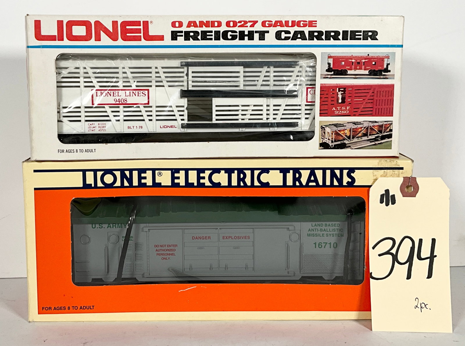 2 PC LIONEL 9408 CATTLE AND 16710 OPERATING MISSLE CARS.: 2 PC LIONEL 9408 CATTLE AND 16710 OPERATING MISSLE CARS. Condition All property is sold in "as is" condition and all sales are final. Teel Auctions and its consignor make no representations or warrant