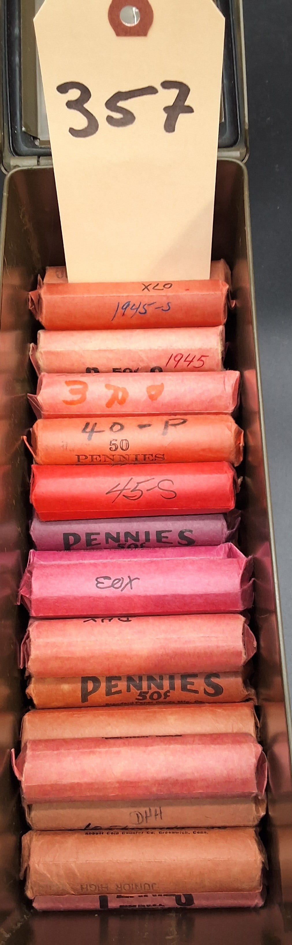 Vintage Ammo Can Stuffed With 83 Rolls of Mixed Date Lincoln Wheat Pennies (1 of 1)