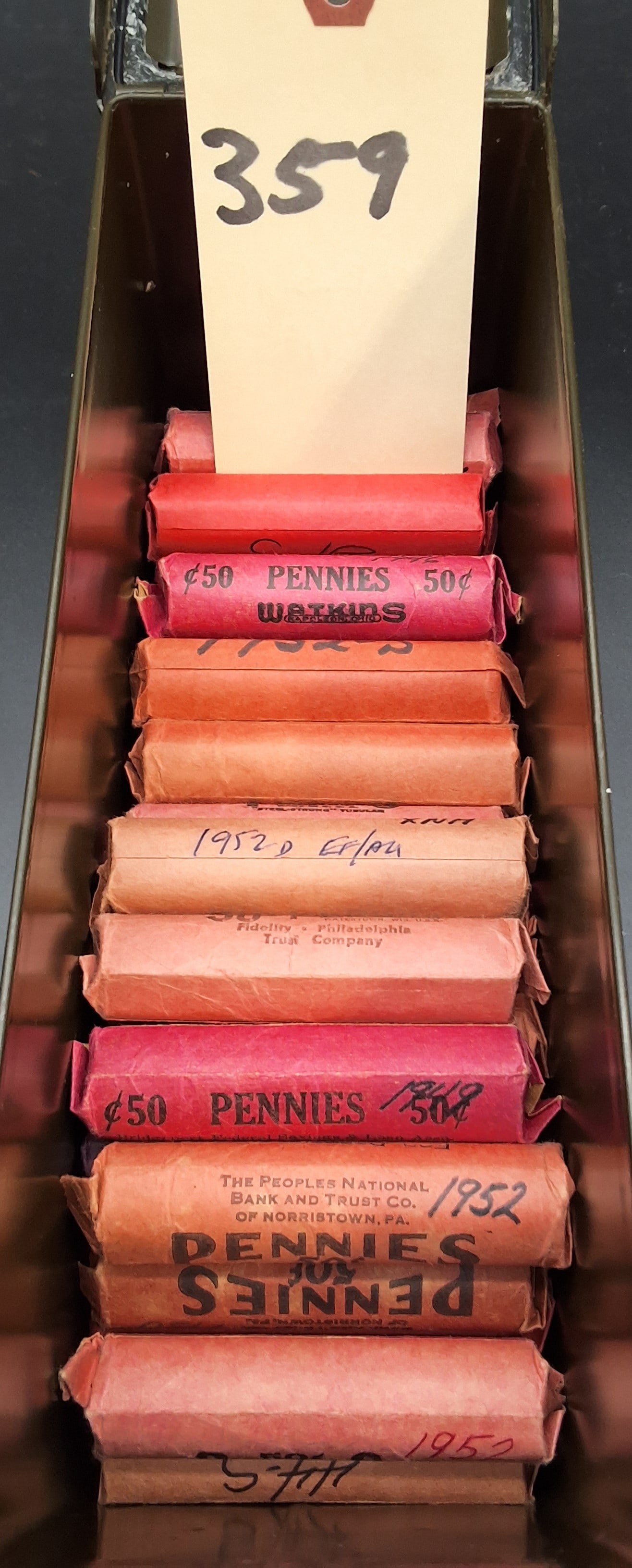 Vintage Ammo Can Stuffed With 75 Rolls of Mixed Date Lincoln Wheat Pennies (1 of 1)