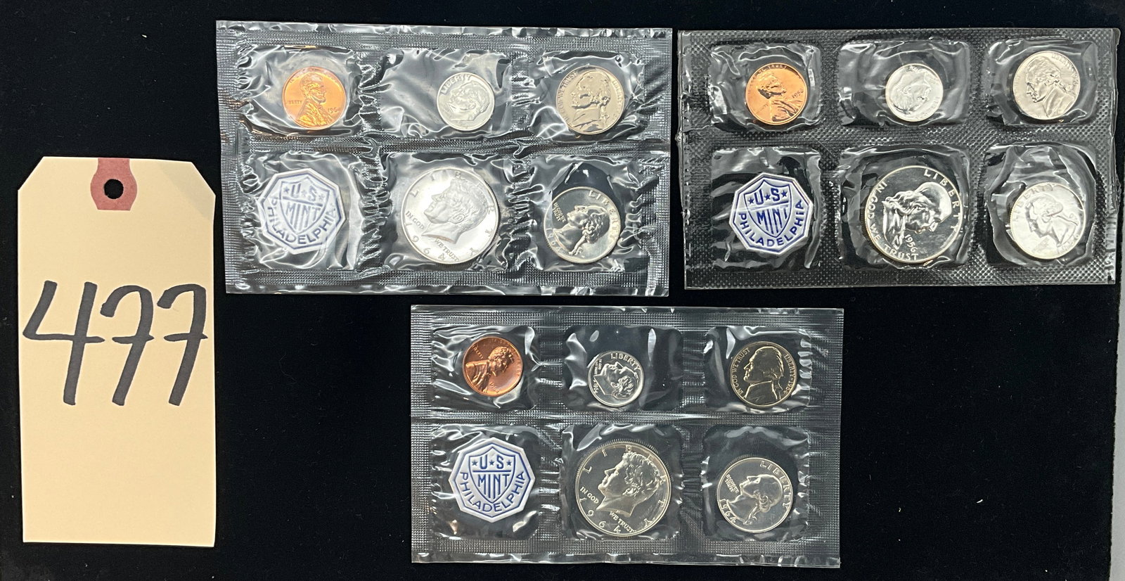 2 Pc. 1964 and 1956 US Mint Philadelphia proof sets. (1 of 3)