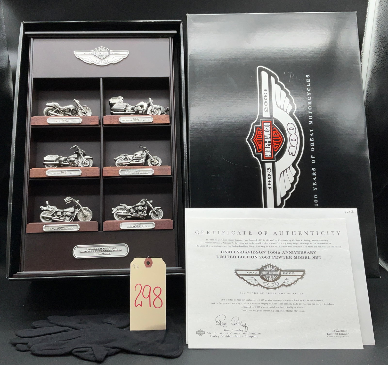 Harley-Davidson limited edition pewter model set with cert. (1 of 3)