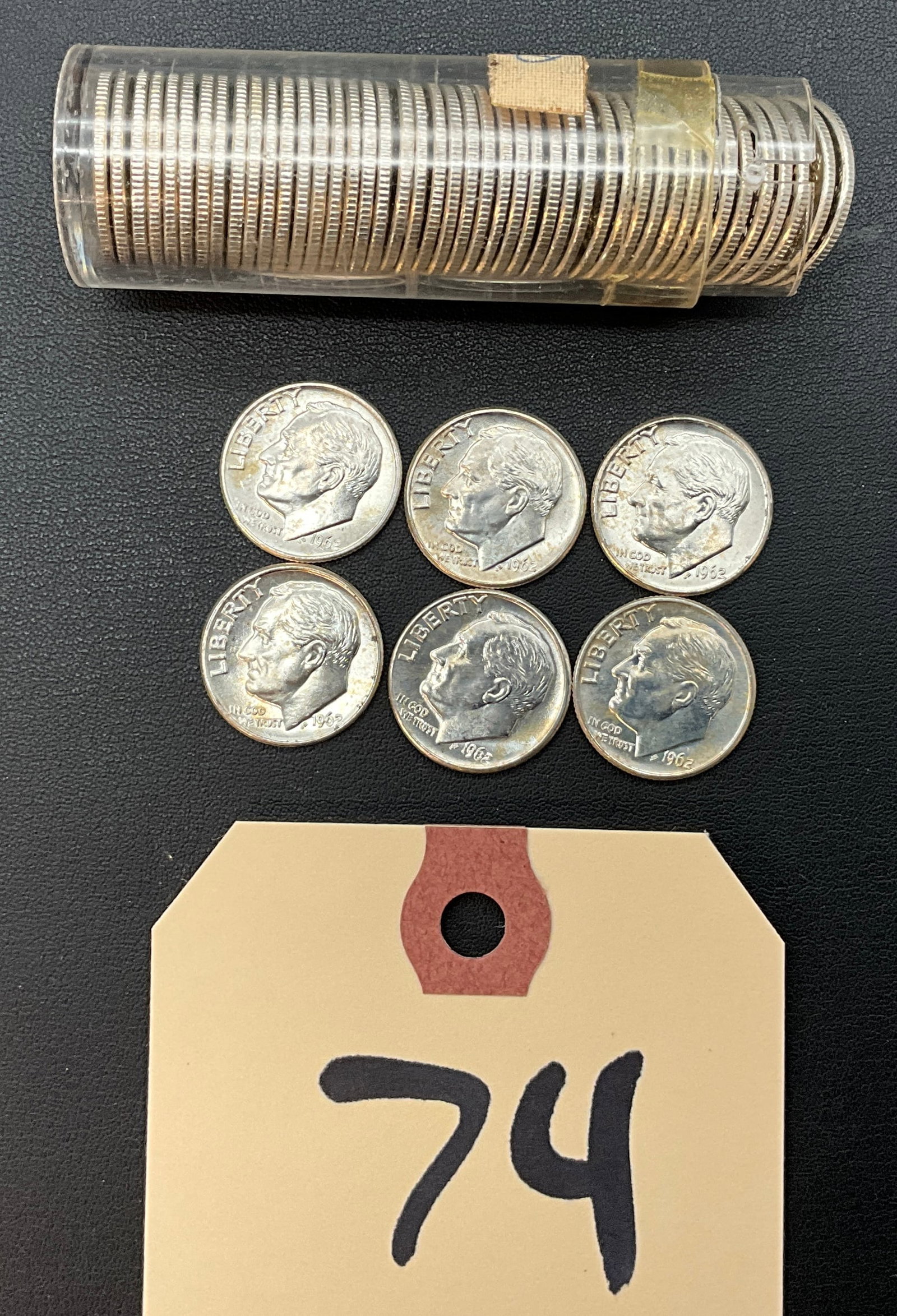 APPROX 50 PC 1962-D SILVER DIMES. (1 of 3)