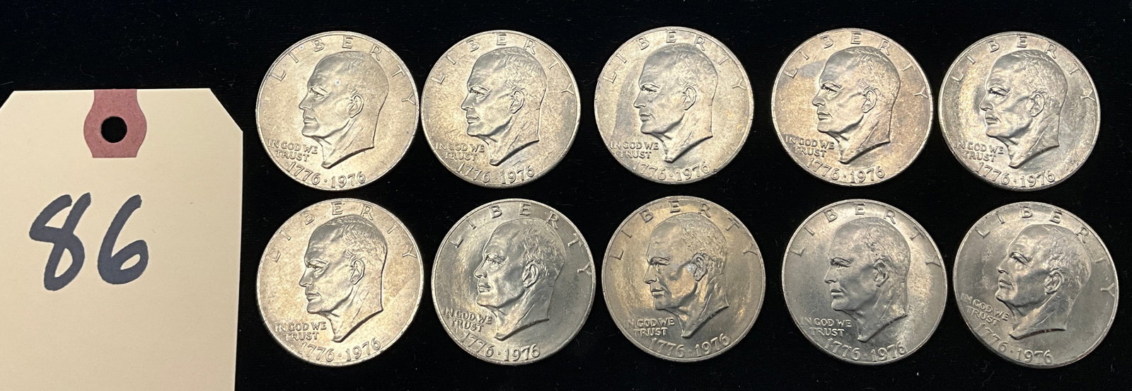 10 PC 1976 EISENHOWER DOLLAR COINS. (1 of 3)