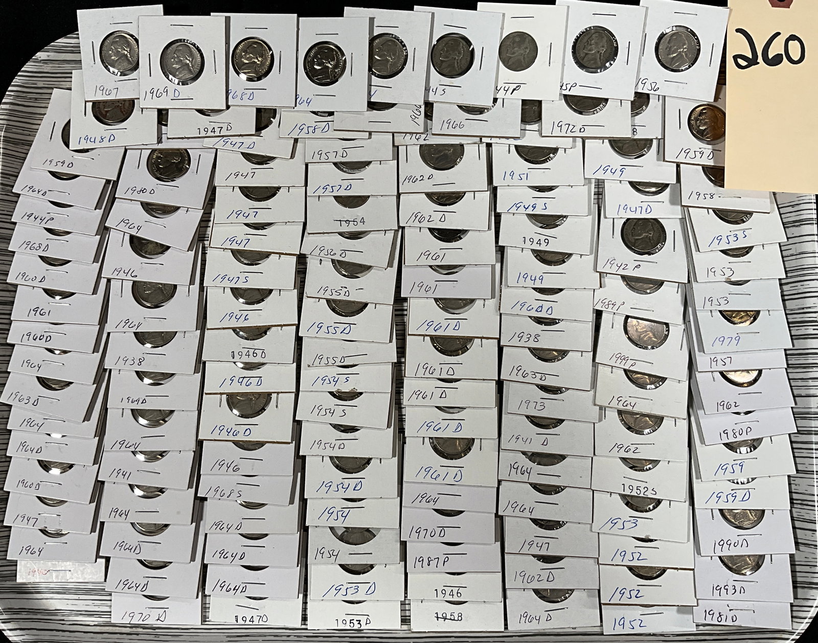 LARGE LOT OF ASSORTED YEAR JEFFERSON NICKELS. (1 of 2)