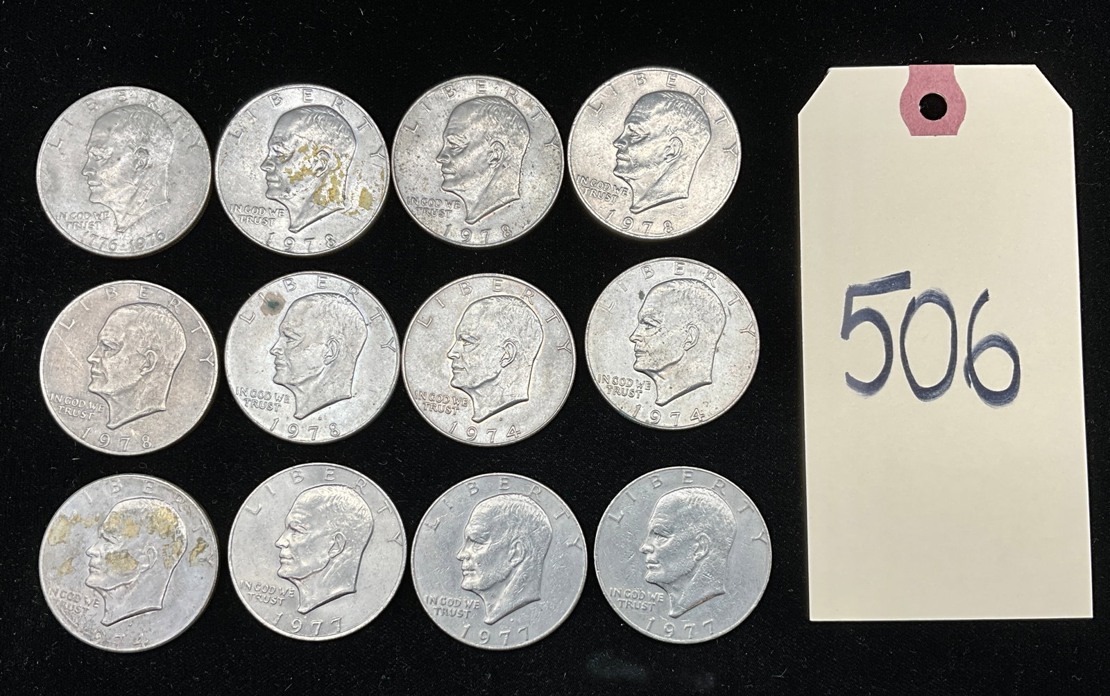 12 PC ASSORTED YEAR EISENHOWER DOLLAR COINS. (1 of 3)