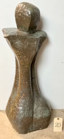 35" MODERN GLAZED POTTERY UNSIGNED SCULPTURE.
