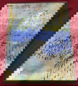 SIGNED SAN SOUCIE PAINTING ENTITLED "DRAGONFLY DANCE"