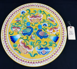 COTTURA ITALIAN DECORATED PORCELAIN 22" DIAMETER CHARGER.