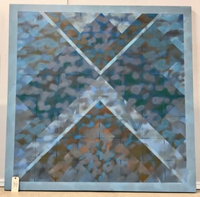 NED HOSKINS SIGNED OIL ON CANVAS PAINTING DATED 1976.