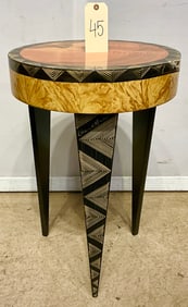 SIGNED GRANT NOREN SIGNED LIMITED EDITION ART DECO DEMILUNE END STAND.