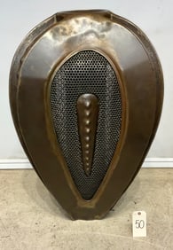 LARGE IRON MAEGAN METALWORKS METAL SCULPTURE ENTITLED "ALIEN POD".