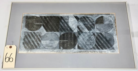 NED HOSKINS SIGNED "NEBRASKA MOONS" PAINTING ON PAPER.