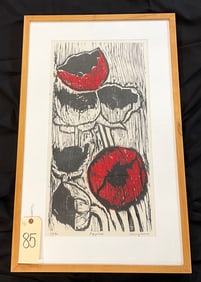 SIGNED PENNY ROSS LIMITED EDITION PRINT ENTITLED POPPIES.
