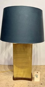 FREDERICK COOPER BRASS TABLE LAMP WITH SHADE.