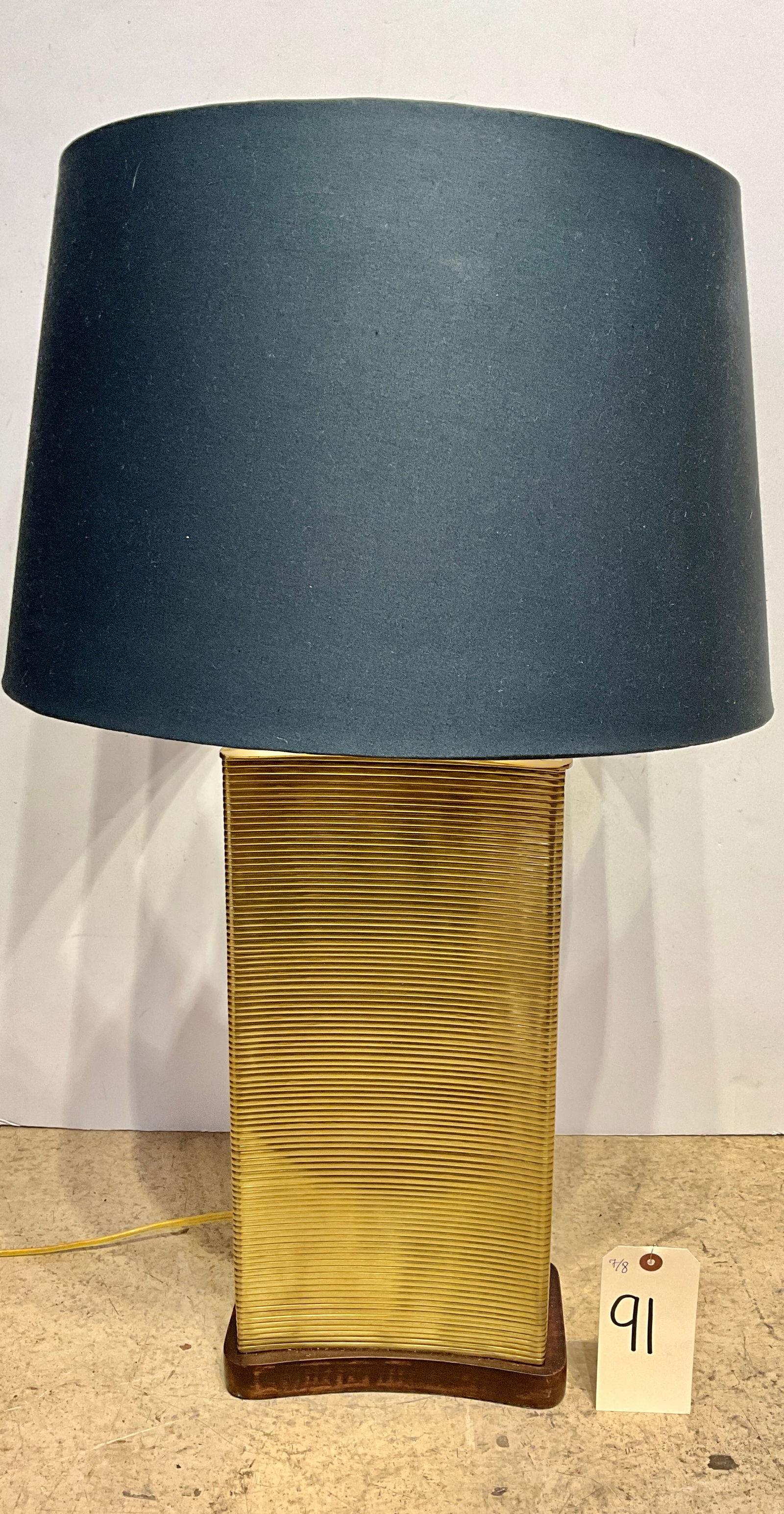 FREDERICK COOPER BRASS TABLE LAMP WITH SHADE. (1 of 3)