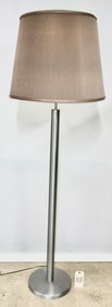 MODERN CHROME 4 BULB FLOOR LAMP WITH SHADE.