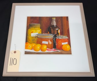 FRAMED STILL LIFE WATERCOLOR SIGNED FRANCIS W.