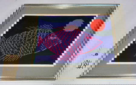SIGNED BAIRA ORIGINAL LIMITED EDITION LITHOGRAPH "FISH" IN FRAME.