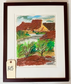 PHYLLIS LUCH SOUTHWESTERN MOUNTAIN SCENE ARTWORK.