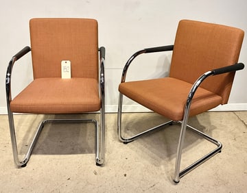 PAIR OF VITRA VISASOFT VISAVIS MID CENTURY ARM CHAIRS.
