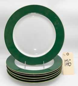 6 PC ZAIKE PORCELAIN 10.5" DECORATED PORCELAIN DISHES.