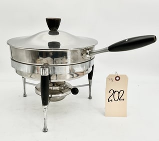 MID CENTURY CHAFING DISH.