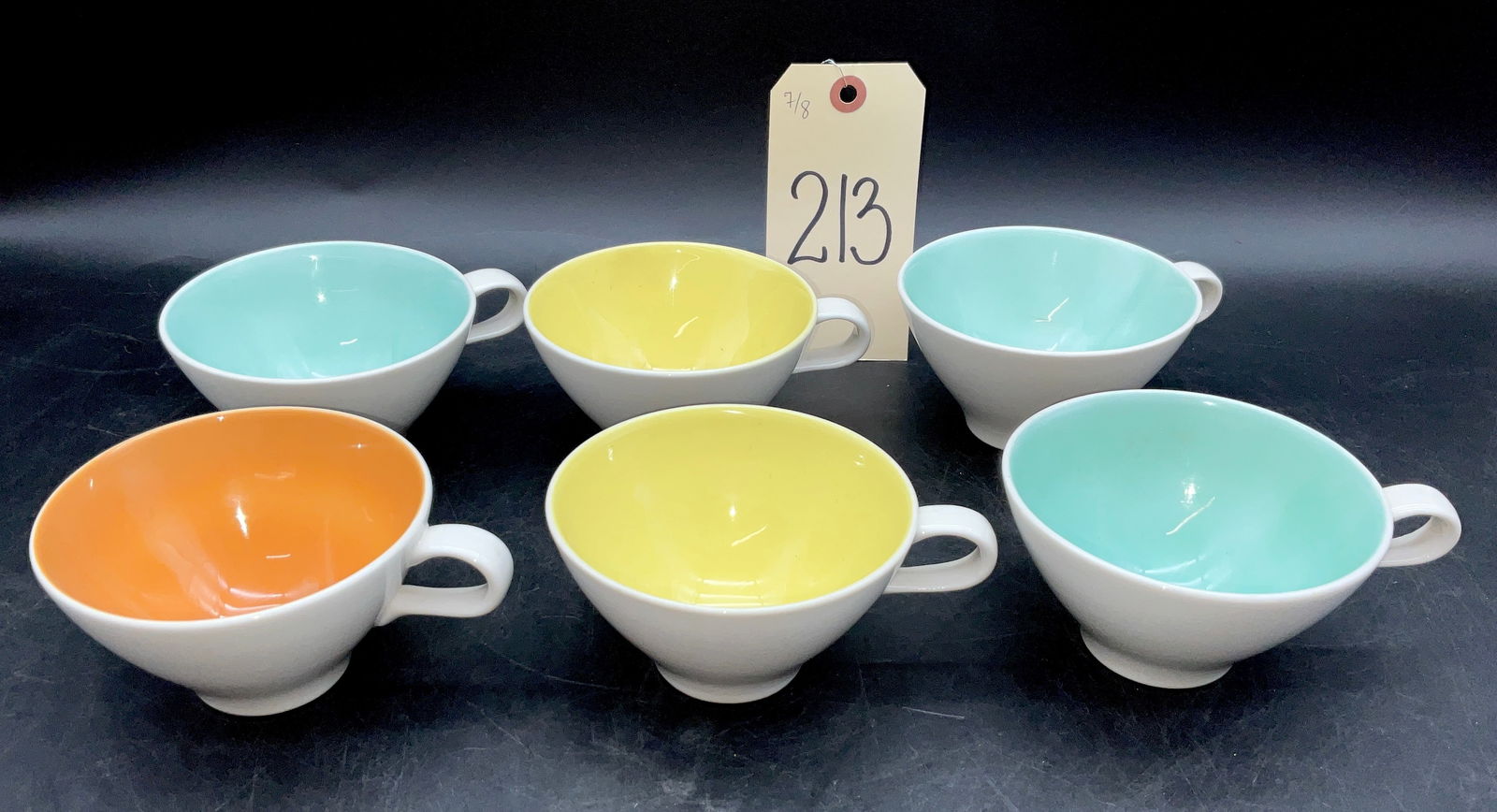 6 PC BEN SEIBEL IROQUOIS CERAMIC CUPS.: 6 PC BEN SEIBEL IROQUOIS CERAMIC CUPS.
