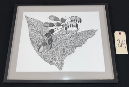 KATHERINE KYRUMSKAS SIGNED DRAWING ENTITLED "COMFREY", FRAMED AND MATTED.