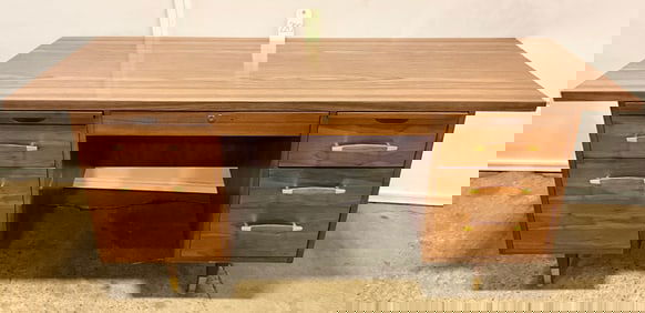 MID CENTURY OFFICE DESK BY FEGAN FURNITURE CORP, NEW YORK.