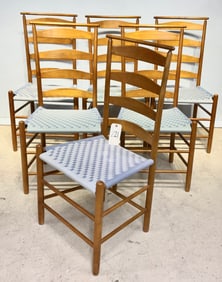 6 PC SHAKER SHOP MAPLE SHAW BACK SIDE CHAIRS.