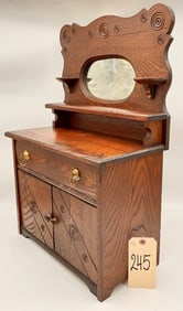VINTAGE SALESMAN'S SAMPLE MIRRORED BACK SIDEBOARD.